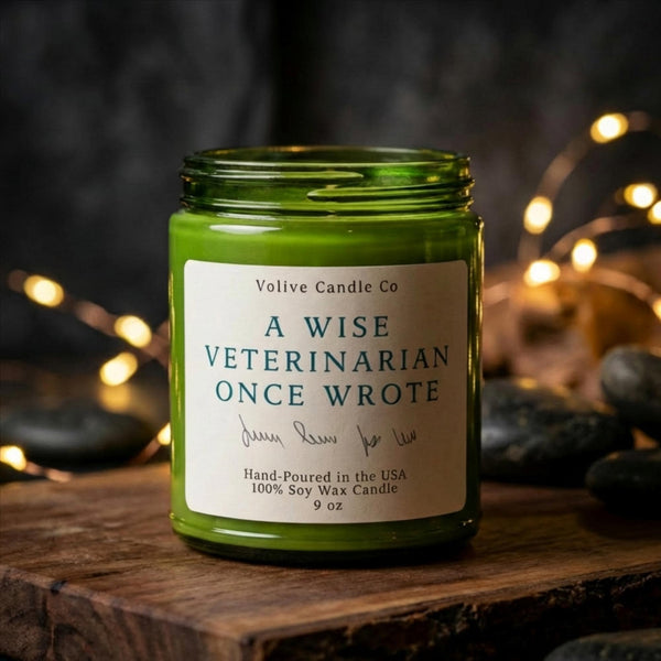A Wise Veterinarian Once Wrote Soy Candle – Customized Funny – front view