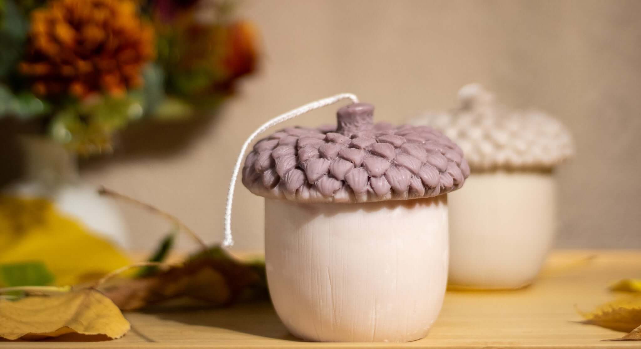 Eco-friendly sculptural candle – nature themed gift in soy wax