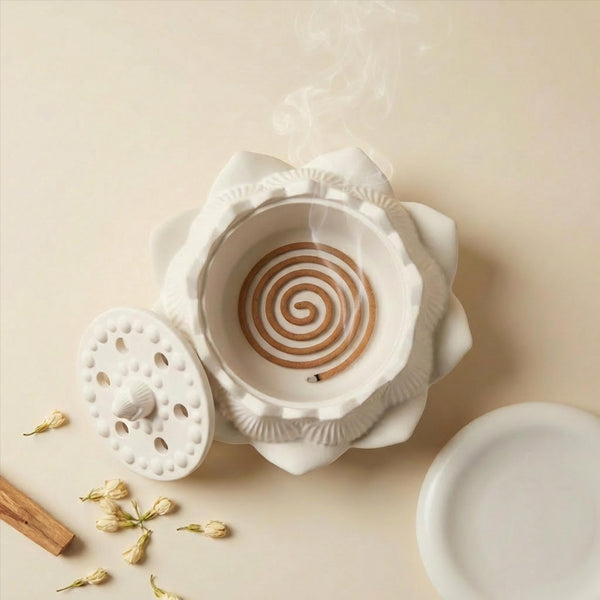 Handmade Incense holder with Cover – front view