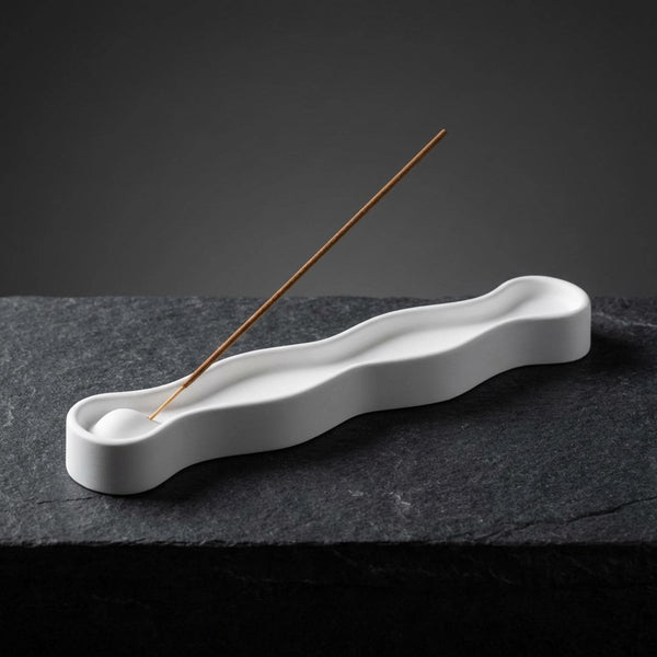 Large Ceramic Incense Holder: Handmade Incense Burner – front view