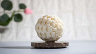 Non-toxic candle with clean-burning cotton wick.