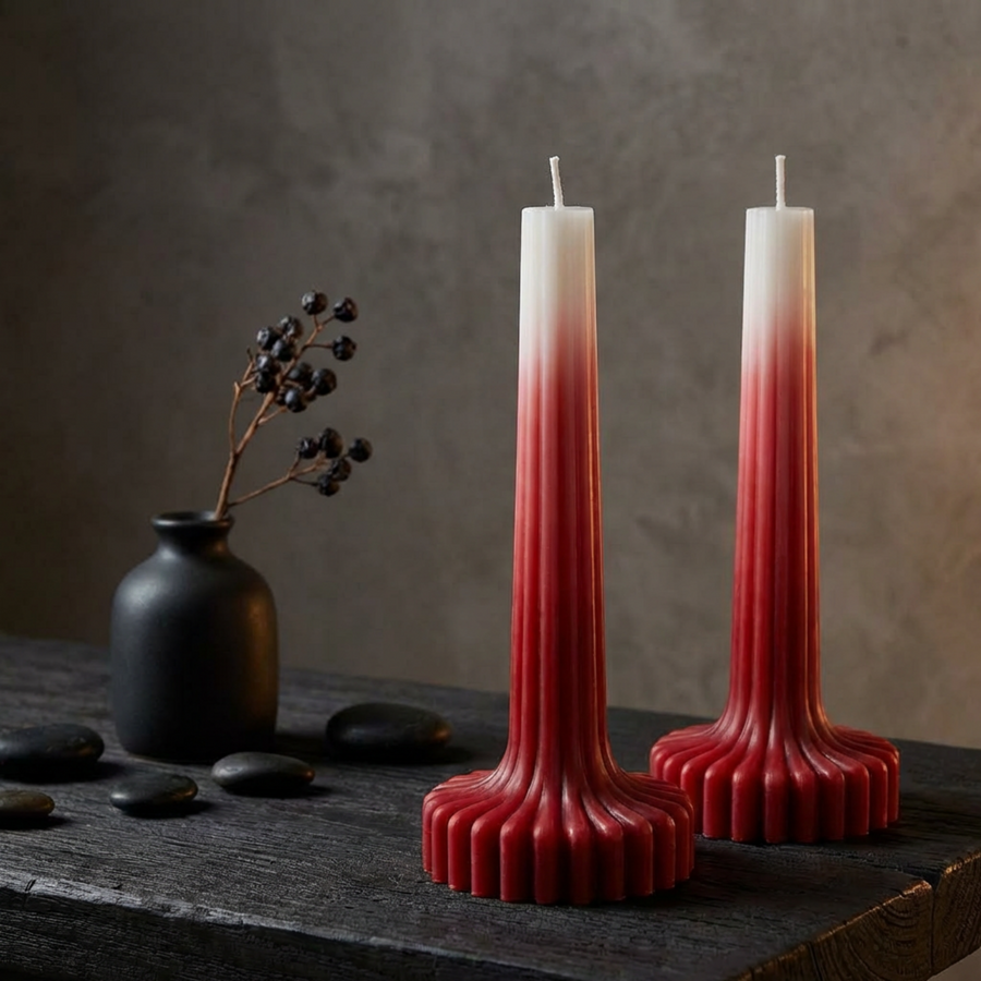 Set of 2 Ombre Large Pillar Candle soy wax candle