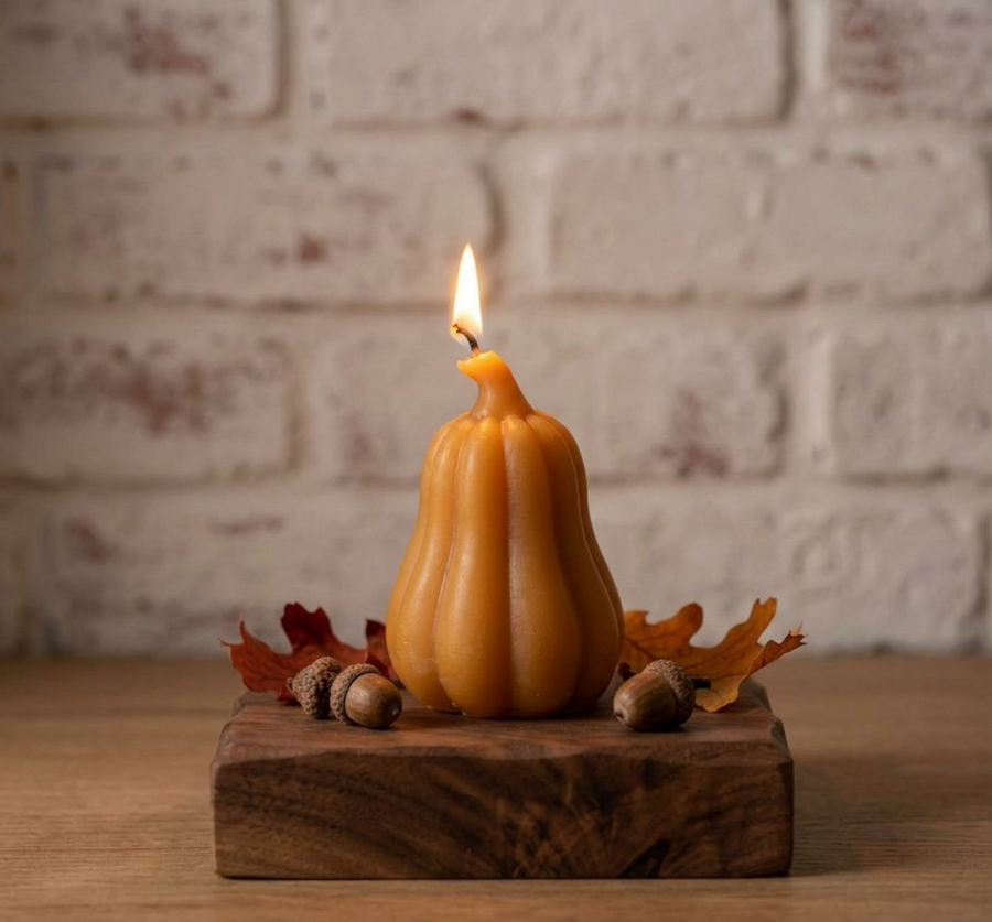 Large Pumpkin Shaped Soy Wax Candle — Sculptural Fall Decor, Thanksgiving & Halloween Centerpiece
