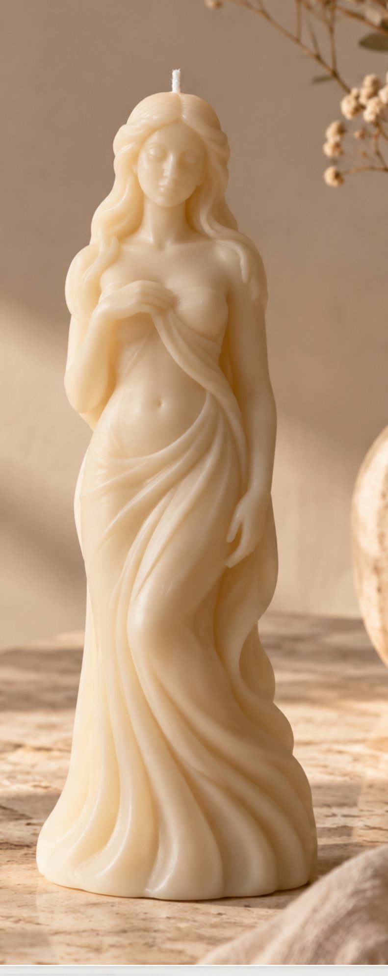 Custom candle commission — original sculptural soy wax candle poured from a client-designed mold