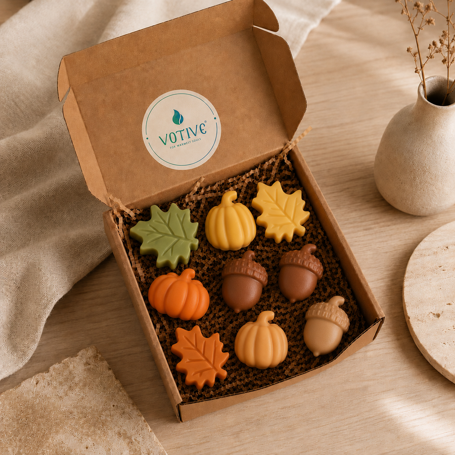 Fall Wax Melts Gift Box – Pumpkin Leaf Acorn Soy Wax Melts