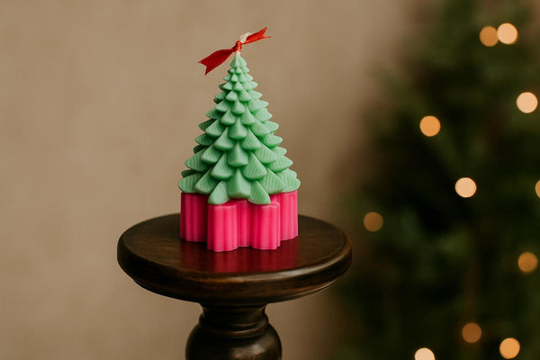 Christmas Candle Bundle — Handmade Snowflake & Tree Sculptural Soy Candles