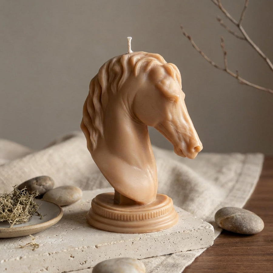 Large Scented Horse Head Sculpture Candle