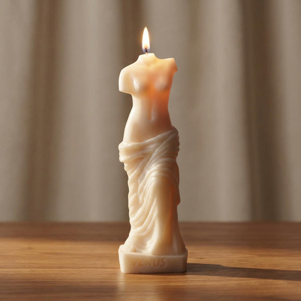Tall Sculptural Soy Wax Candle Mystic Echoes Unique Gift
