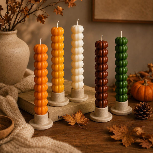 Pumpkin Candle Taper, Thanksgiving Candle Gift, Pumpkin Shaped Candle