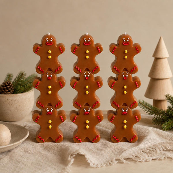Gingerbread Man Candle – icing detail close-up