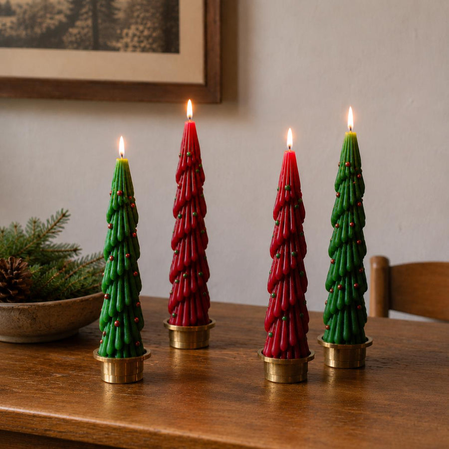 Christmas Tree Taper Candles Set of 2 – Sculptural Candles