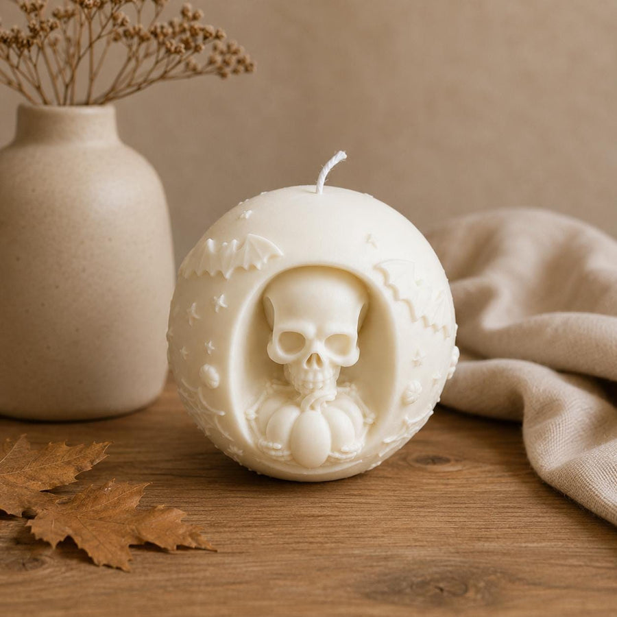 Skeleton Pumpkin Candle – Sculptural Candles