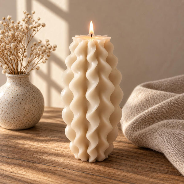 Wavy Pillar Candle – view 2