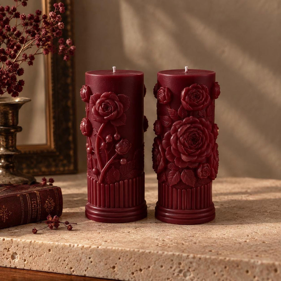 Rose Pillar Candle Set of 2 – Pillar Candles
