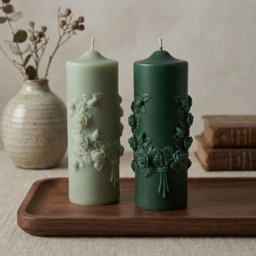 Romantic Floral Pillar Candle – Pillar Candles