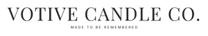 Votive Candle Co. logo with Made to Be Remembered tagline, dark