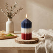 4th of July Pillar Candle – Patriotic Red White Blue Candle