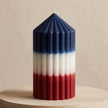 4th of July Pillar Candle – Patriotic Red White Blue Candle