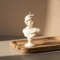 Apollo Bust Candle – Greek Statue Candle – Sculpture Soy Wax – side view