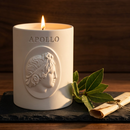 Apollo Sculptural Soy Candle – Oceanic Black Coral & Moss | Luxury Eco Resin Jar, Handmade Aromatherapy Candle