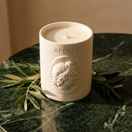 Apollo Sculptural Soy Candle – Oceanic Black Coral & Moss | Luxury Eco Resin Jar, Handmade Aromatherapy Candle
