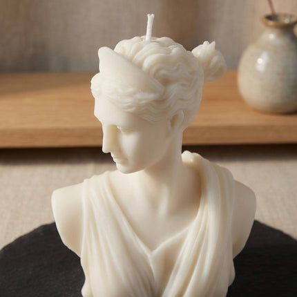 Artemis Bust Candle – Greek Goddess Decor
