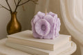 Floral Soy Wax Candle – Handmade Flower Blush Candle — detail view