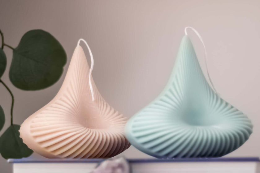 Artistic soy wax candle – handmade ripple design in calming dome form