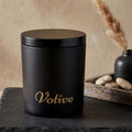 Black Glass Jar Candle, Wooden Wick Crackling Candle