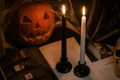 Black Halloween taper candles made from natural soy wax, eco-friendly and non-toxic.