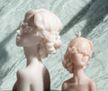 Small Blindfolded Lady Candle soy wax candle — detail view
