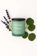 Lavender Vanilla Floral Candle - Herbal Muse soy wax candle — side view