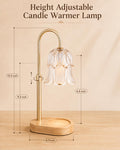 Adjustable Height Candle Warmer Lamp — Brass Arch with Fluted Glass Shade