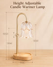 Adjustable Height Candle Warmer Lamp — Brass Arch with Fluted Glass Shade