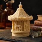 Carousel Candle: Handmade Soy Wax Pillar, Home Decor – detail view