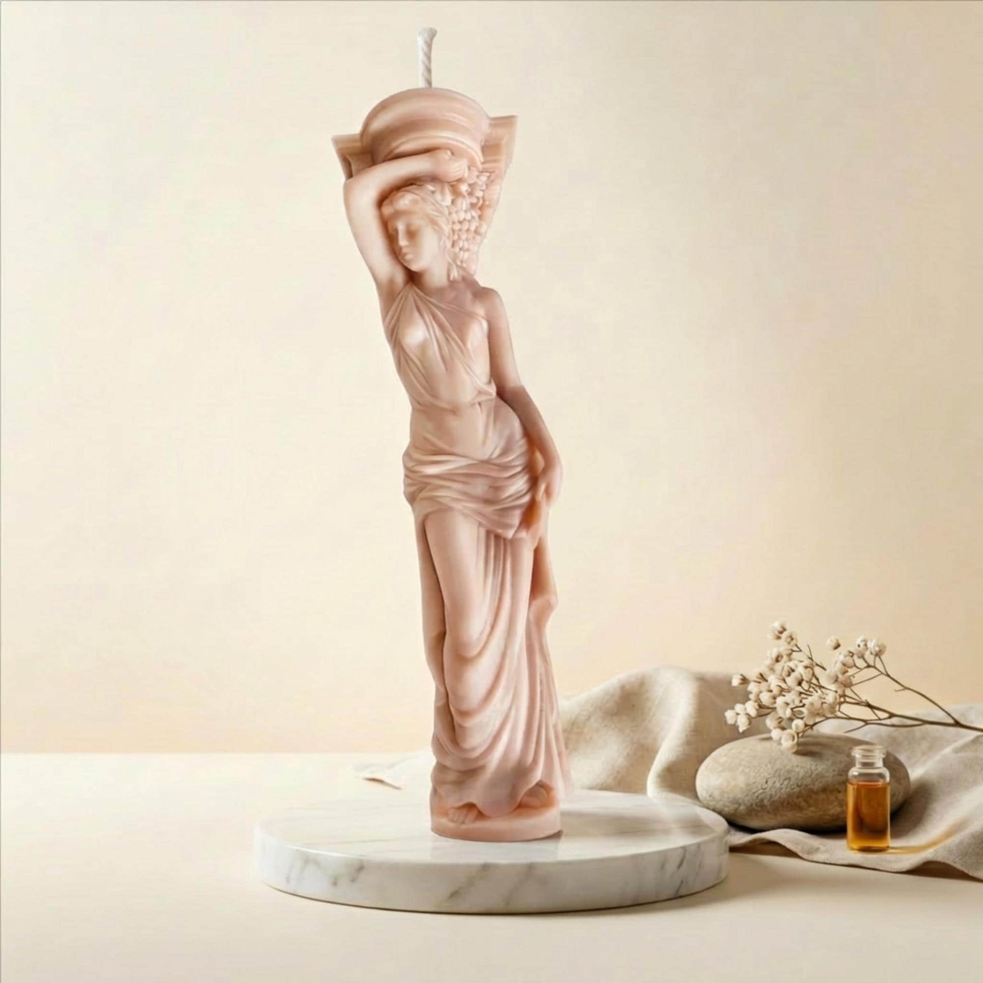 Caryatid Sculptural Soy Wax Candle - Elegant Home Decor