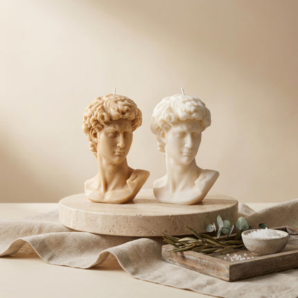 Handmade David Head Soy Sculpture Candle | Decor