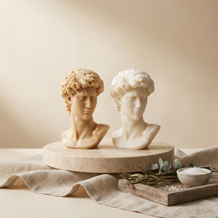 Handmade David Head Soy Sculpture Candle | Decor
