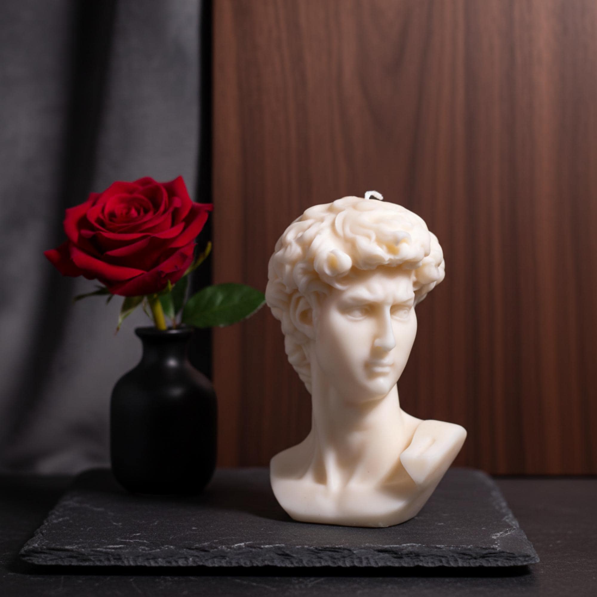 Handmade David Head Soy Sculpture Candle | Decor