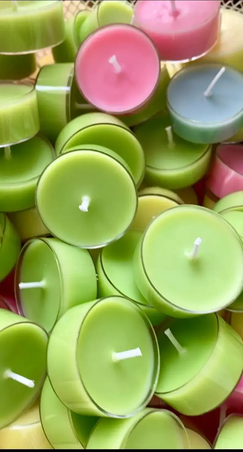 Eco-conscious tealight candles – toxin-free and paraffin-free alternative.