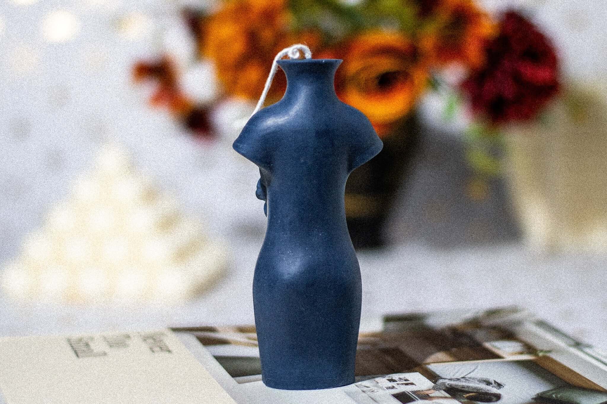 Elegant geisha figurine candle for minimalist interiors