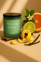Morning Solace Candle — Citrus Non-Toxic Soy Wax — unlit display