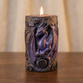 Dragon Pillar Candle, Gothic Sculptural Soy Wax Candle, Fantasy Candle Decor, Handmade Mythical Dragon Gift