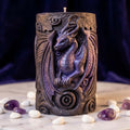 Dragon Pillar Candle, Gothic Sculptural Soy Wax Candle, Fantasy Candle Decor, Handmade Mythical Dragon Gift