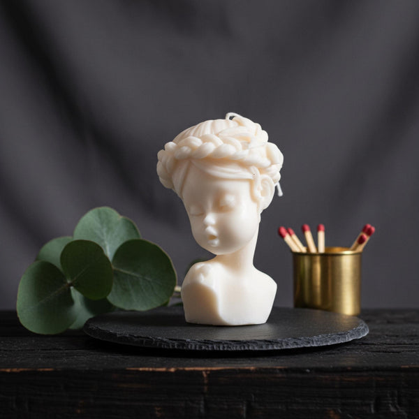Girl Bust Sculptural Candle 