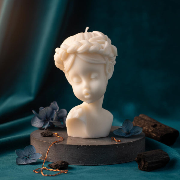 Girl Bust Sculptural Candle 