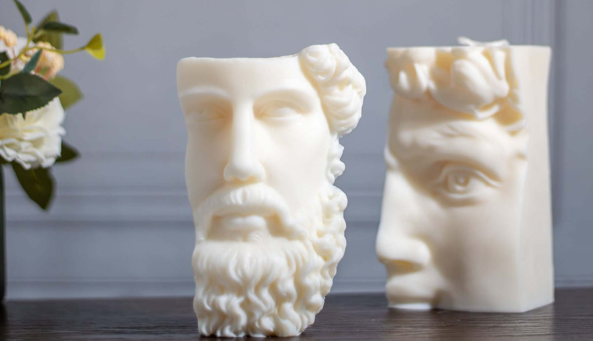 half-head-candle-handmade-soy-wax-sculpture-greek-statue-inspired-decor-artistic-minimal-candle-modern-bust-gift-for-art-design-lovers