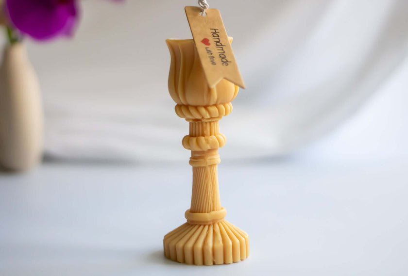 Close-Up of Hand-Poured Soy Wax Victory Candle – Gift Set Idea

