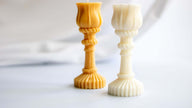 Hand-poured soy wax sculptural candle for elegant décor.