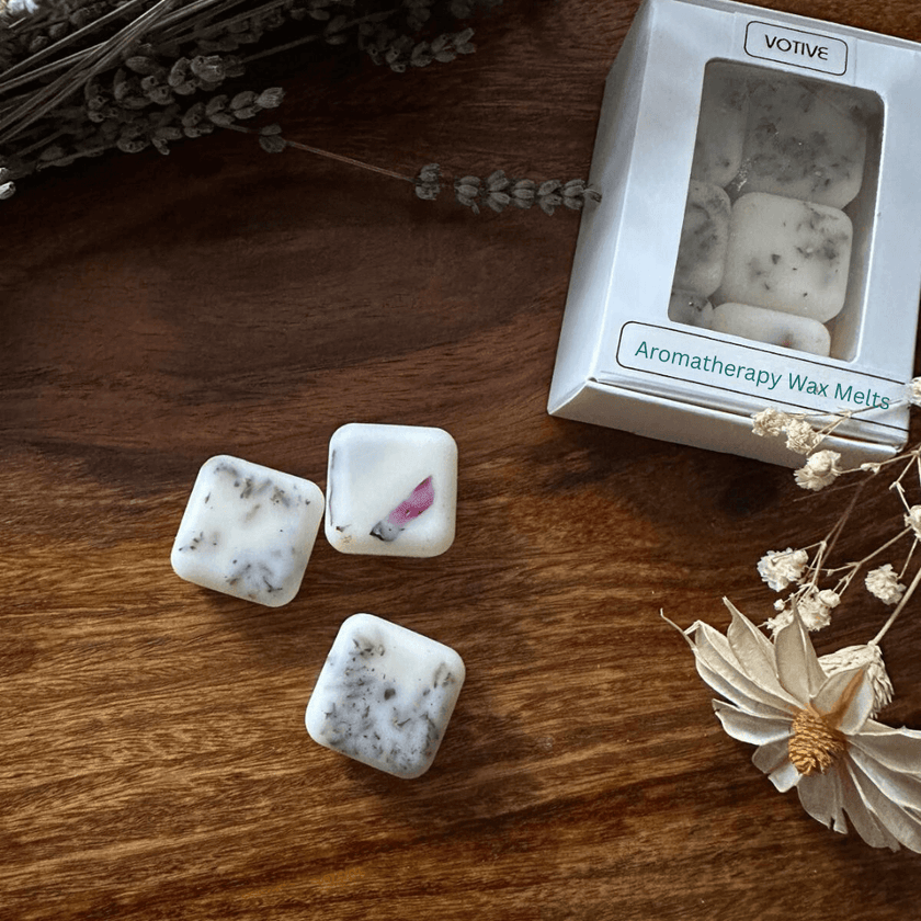 Handcrafted soy wax melts with essential oils in eco-friendly packaging, ideal for Florida homes
